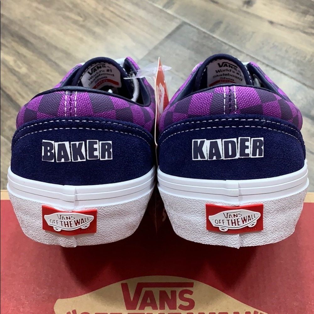 VANS ERA PRO BAKER KADER/Purple Checkerboard Men’s - Picture 7 of 16